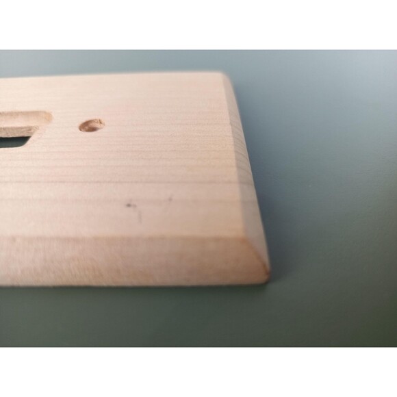 Raw Wood Single Light Switch Cover Plate Metal Reinforcement Old New Stock - Picture 7 of 10